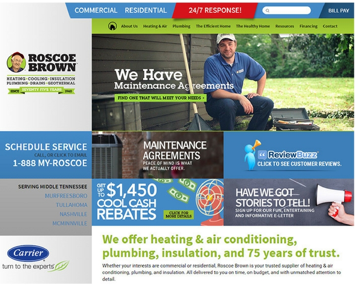 Roscoe Brown Heating, Cooling, Insulation, Plumbing, Drains and Geothermal Services in McMinnville, Tennessee